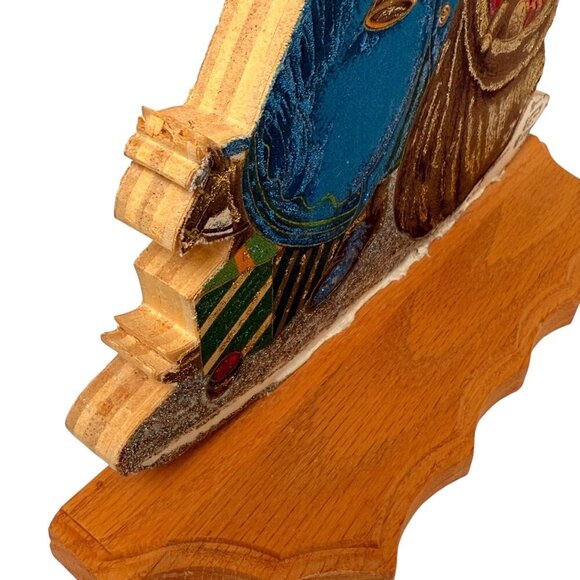 Old World Santa Wooden Signed George Bakes Cranston Victorian Holiday Decor 12" - Picture 10 of 12